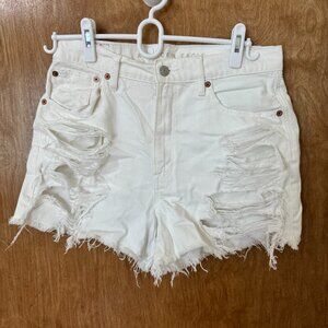 NWOT AE White Distressed Highest Rise 90s Boyfriend Shorts